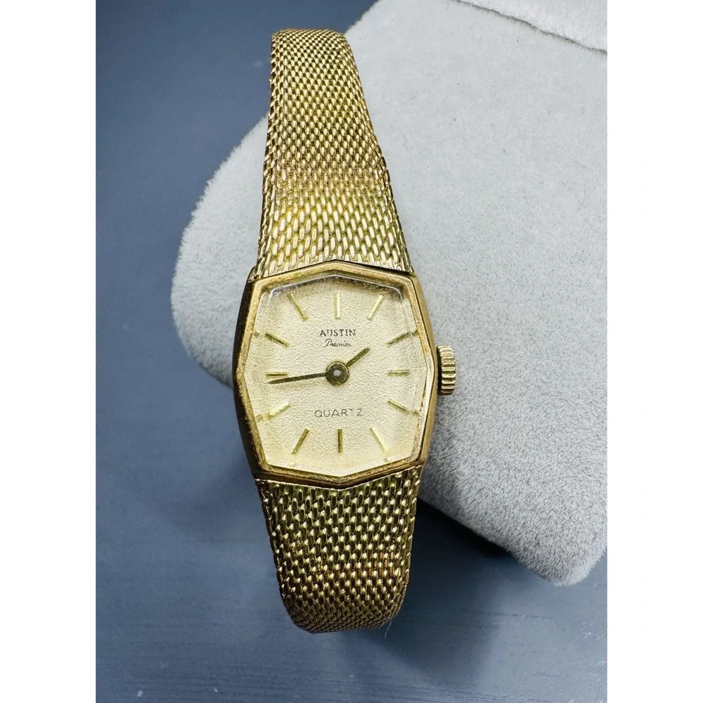 Vintage Austin Premier Quartz Women's Watch Gold Tone Mesh Band WORKING